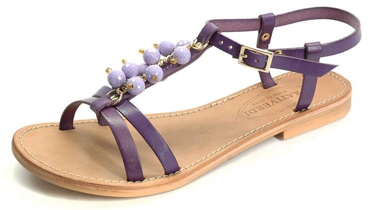 Сандалии женские с бусинами Prativerdi (Италия), 761-728C86 VIOLA