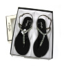 Сандалии резиновые пляжные с камнями Swarovski от Menghi (Италия), 701-COL NERO