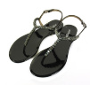 Сандалии резиновые пляжные с камнями Swarovski от Menghi (Италия), 701-COL NERO