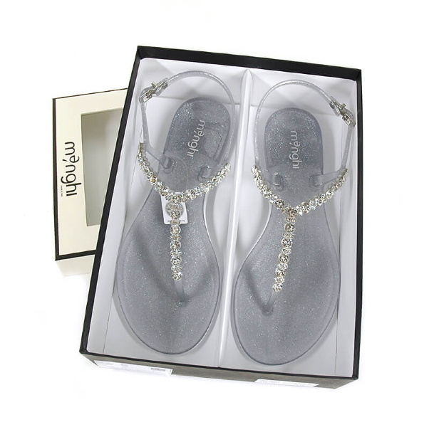 Сандалии резиновые пляжные с камнями Swarovski от Menghi (Италия), 701/CRI