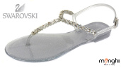 Сандалии резиновые пляжные с камнями Swarovski от Menghi (Италия), 701/CRI